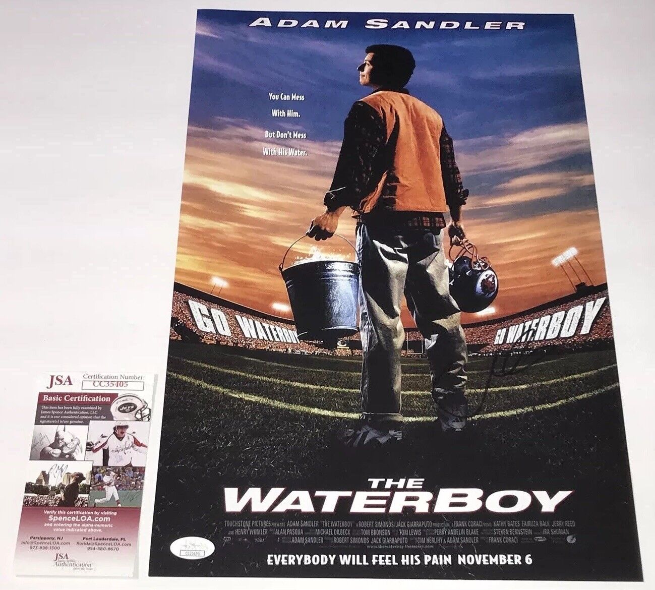 Adam Sandler Signed THE WATERBOY 11x17 Photo Poster painting IN PERSON Autograph JSA COA