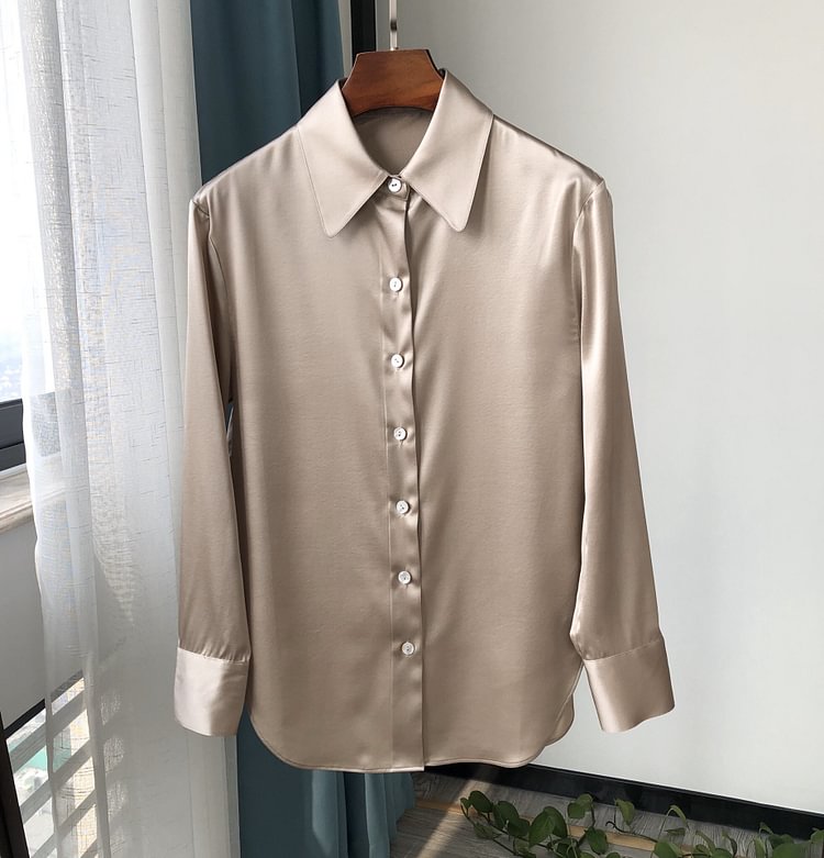 Women's Classic Silk Shirt-Chouchouhome