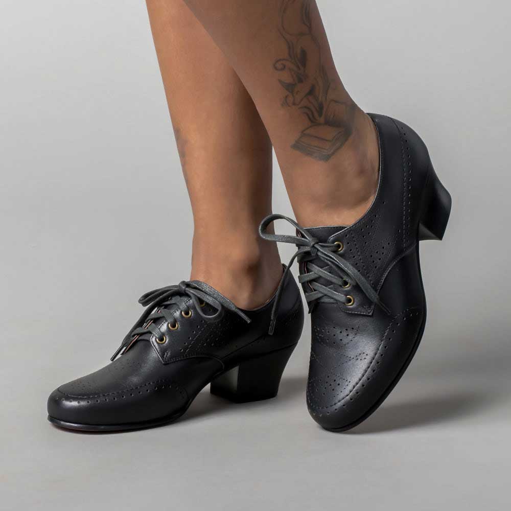Black Vegan Leather Lace-Up Formal Oxford Shoes for Elegant Ladies  Nicepairs