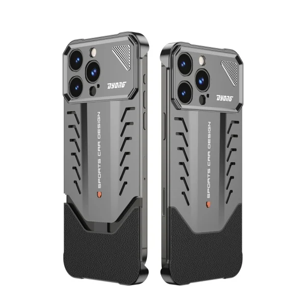 Aluminum Alloy Nappa Leather Buckle Heat Dissipation And Anti-fall iPhone Case