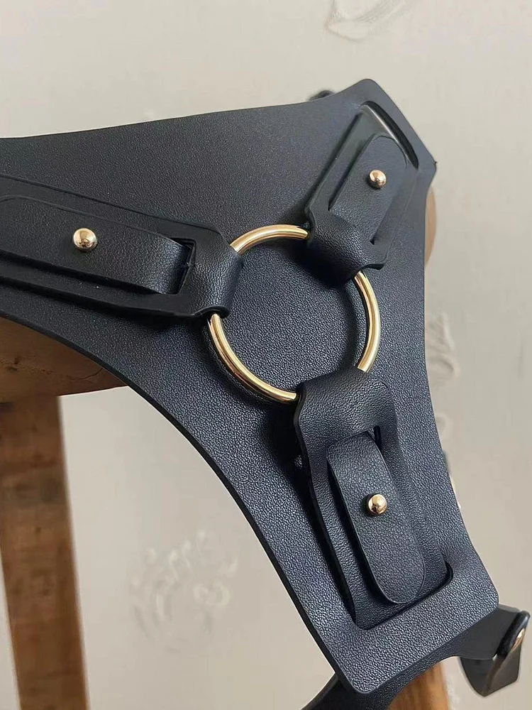 pornhint Pornhint Premium Leather Strapon Harness for Pegging Strap-On Harness Garter Harness Gift for Her leather harness women