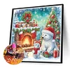 Diamond Painting-DIY Crystal Rhinestone Xmas Bear Fireplace(40x40cm)