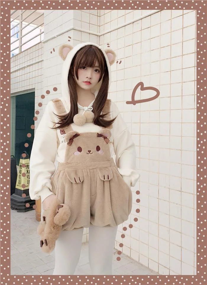 Kawaii Cat/Bear/Bunny Furry Suspender Dress SP17011