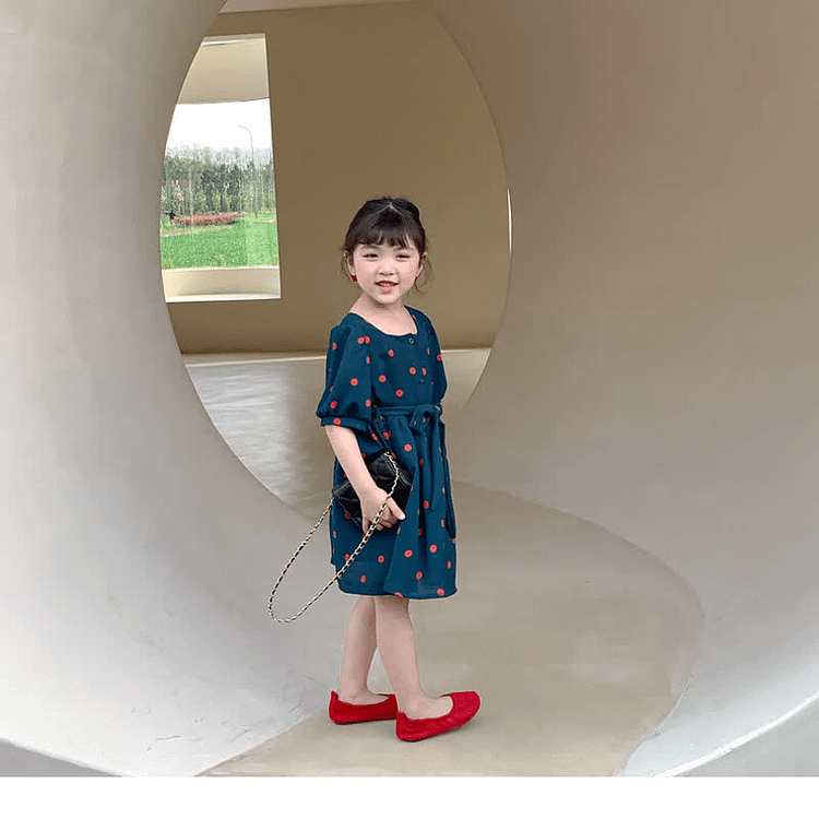 Mommy and Me Polka Dot Chiffon Dress