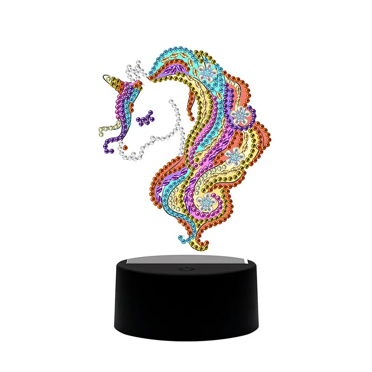 DIY Diamond Painting LED Light Horse Embroidery Night Lamp Needlework Decor gbfke