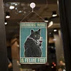 Black Cat Drinking Red Wine - Wooden Signs - 20*30cm