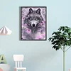 (Grande Taille) Loup-Peinture Diamant Ronde Compl&egrave;te-40*60CM
