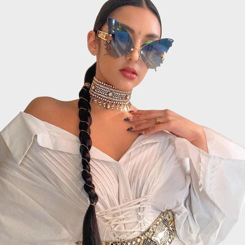 Read My Mind Butterfly Clear Sunglasses