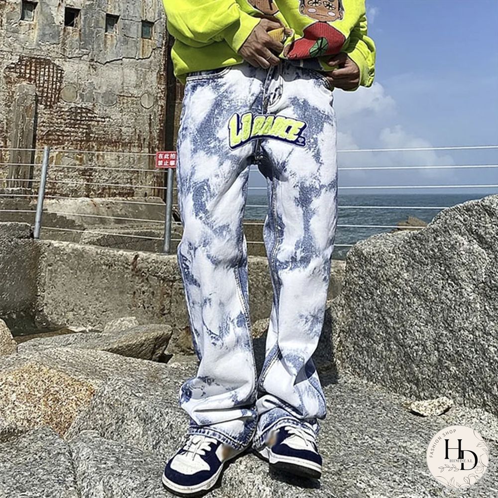 Unisex Hiphop Splash Ink Trousers