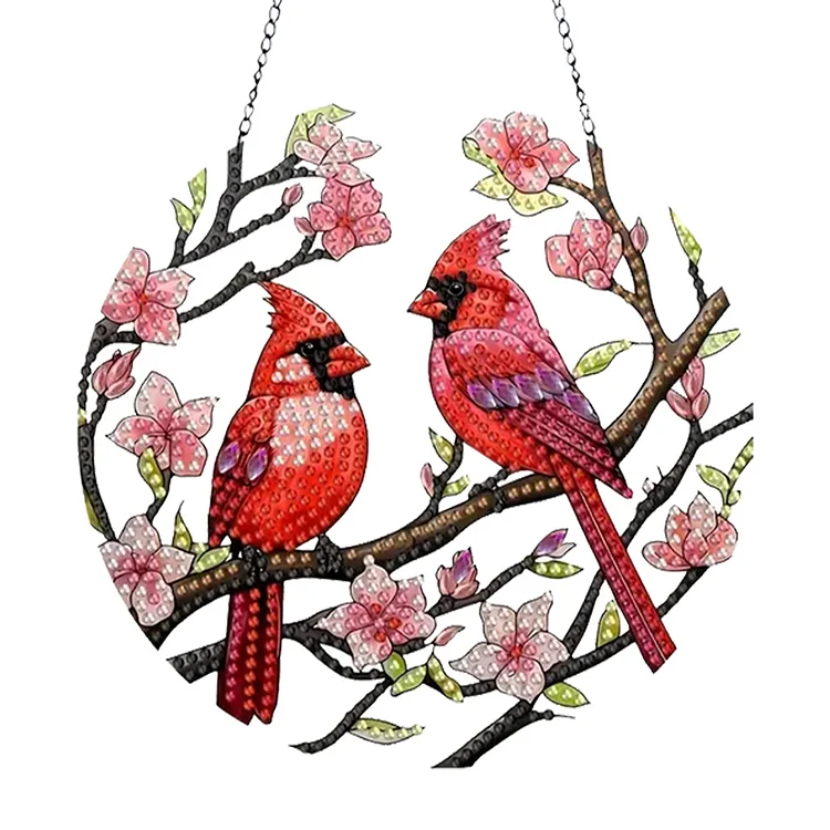 Birds on Branch Diamond Art Hanging Pendant Acrylic Diamond Painting Home Decor