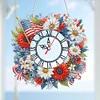 (US Only)2D Flat DIY Wreath 5D Hanging Clock Art Craft for Living Room Decoration