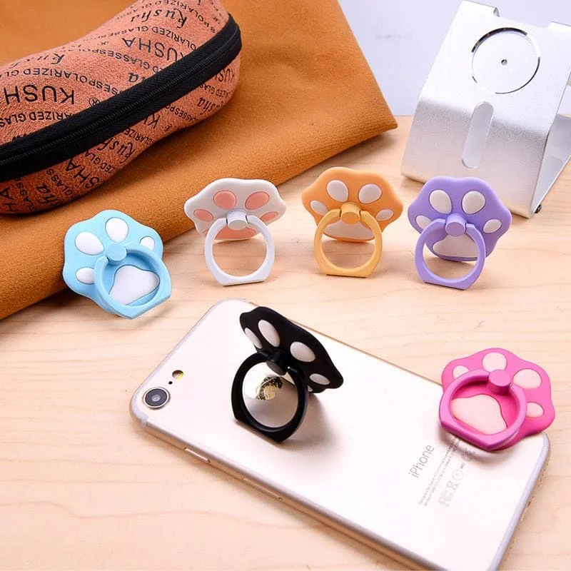 6 Colors Kawaii Cat Paw Phone Ring Hooks SP1710134