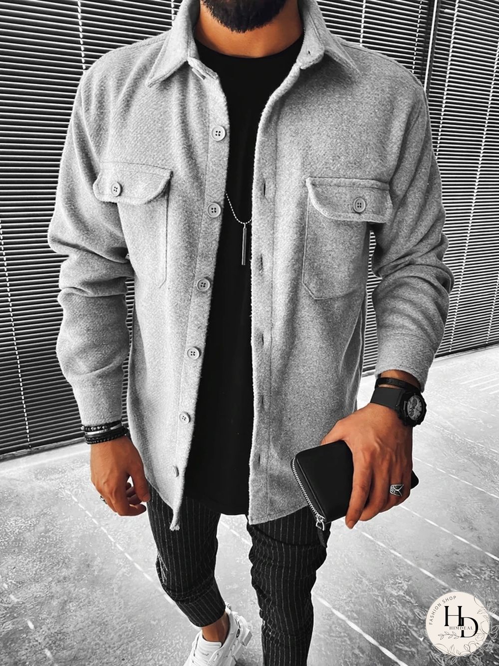 Fashion Street Solid Color Pocket Jacket