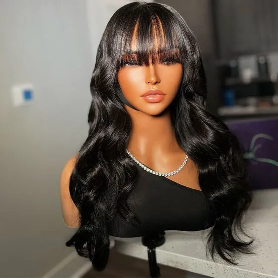 Wignee Brazilian Affordable Body Wave None-Lace Wigs With Bangs Wignee hair