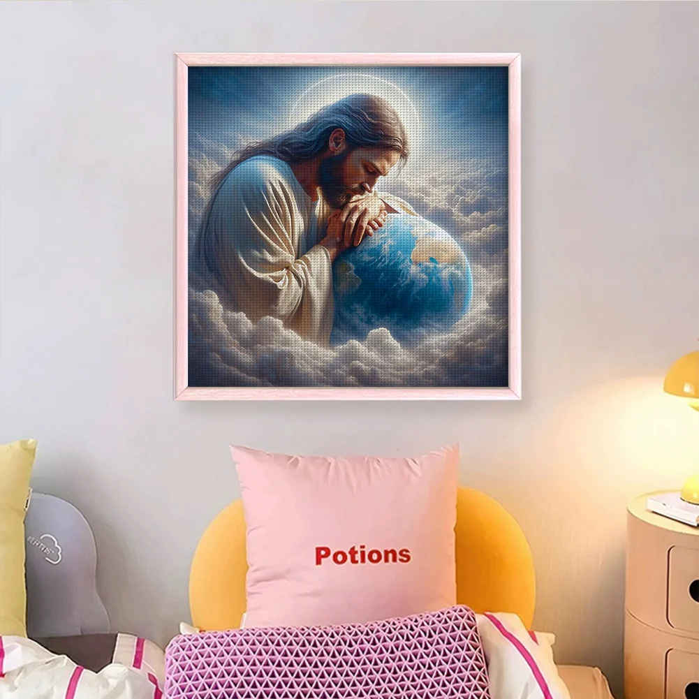 11CT Full Stamped Cross Stitch - Jesus(Canvas|40*40CM)