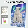 (30x40cm)DIY Pearl Painting Framed  Polar Bear Handmade Pearl Material Art Kit Living Room Decor