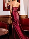 Sexy Beaded Decorate Backless Sexy Slim Split-Side Bandeau Evening Maxi Dress