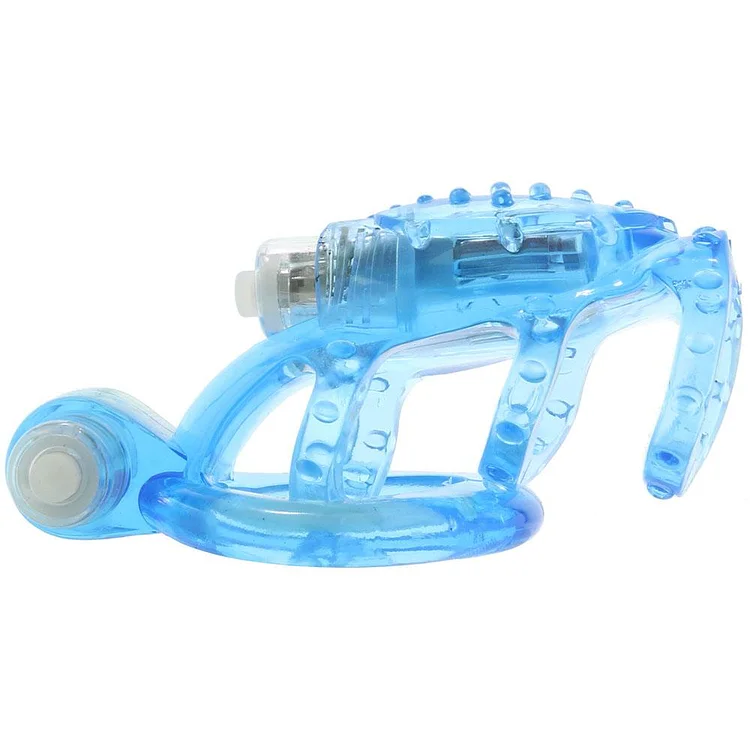pornhint Pornhint Doctor Love's Zinger Dual Vibrating Cock Cage in Blue