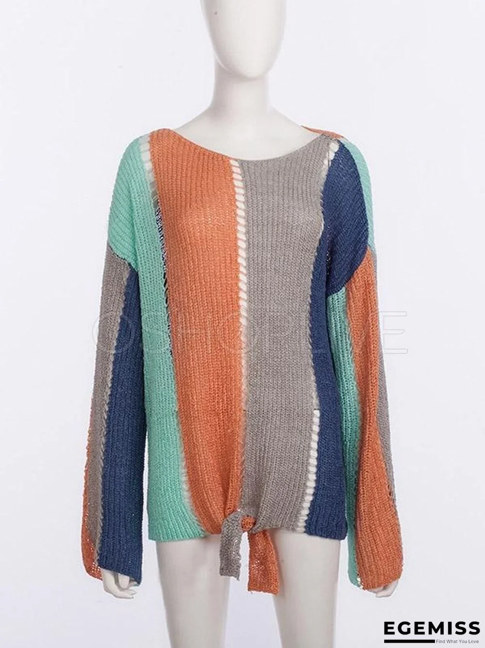 Color-block Loose Bandge Sweater | EGEMISS