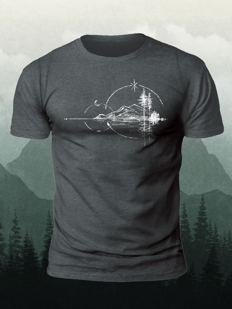 Men's Geometric Mountain Short-Sleeved Shirt in  mildstyles