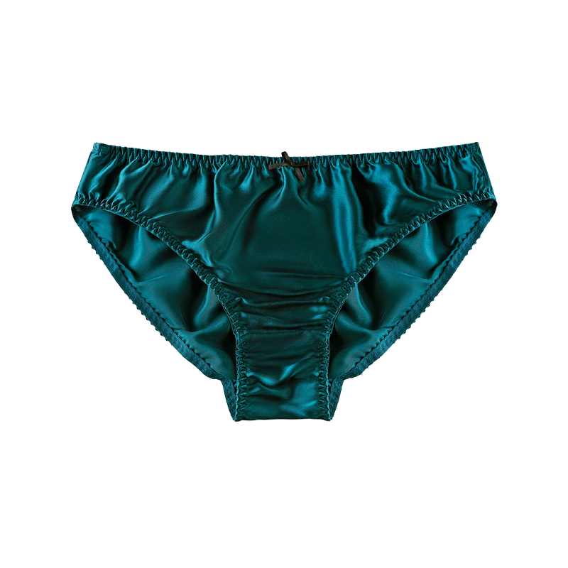 Realsilklife Simple Bowtie Decoration Silk Panties 5Pack