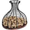 Wine Cork Holder Wine Stopper Container Decanter Shaped Wine Cork Collector Cage Cork Storage with Wooden Bottom Wine Lover Gift Kitchen Decor