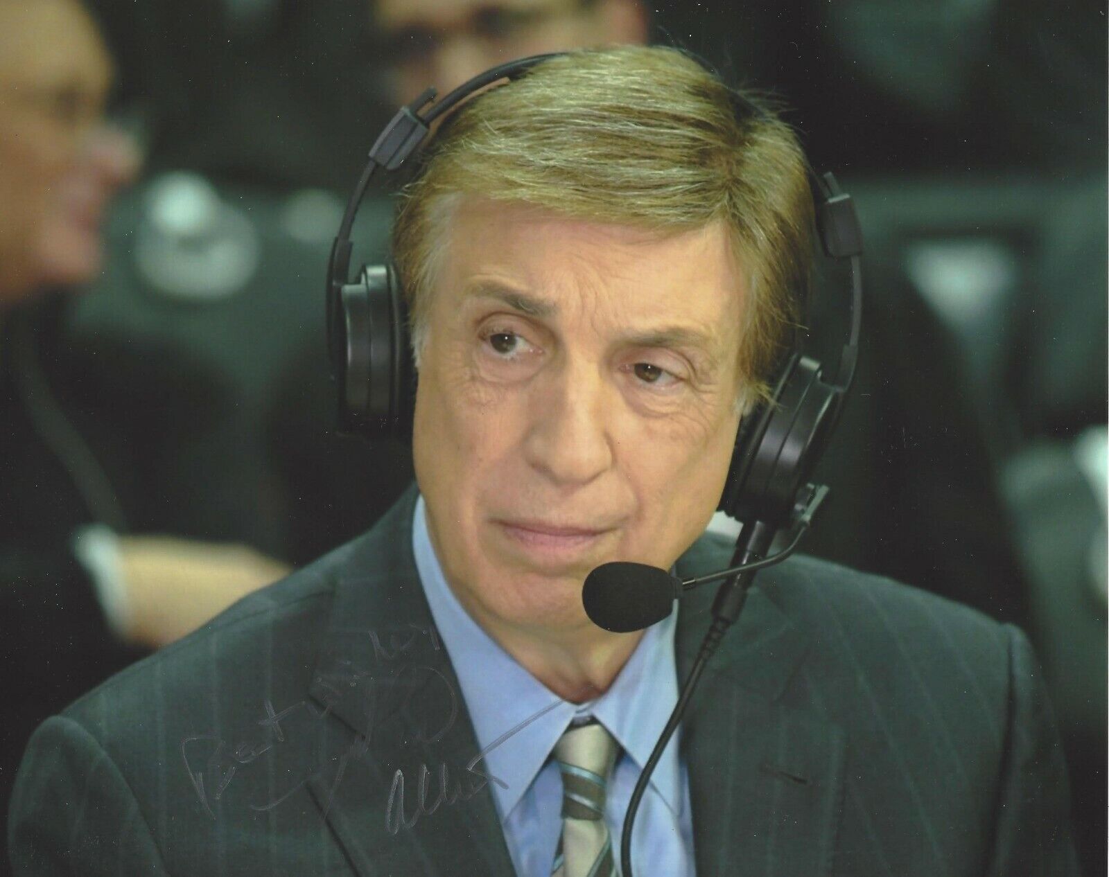 MARV ALBERT NEW YORK KNICKS MSG LEGENDARY HOF ANNOUNCER SIGNED 8x10 Photo Poster painting w/COA