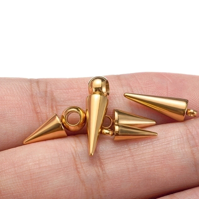 10 PCS/Package 4*10.5mm 6*10.5mm 6 * 15mm Hole 2~2.9mm Hole 3~3.9mm 304 Stainless Steel Solid Color Polished Pendant