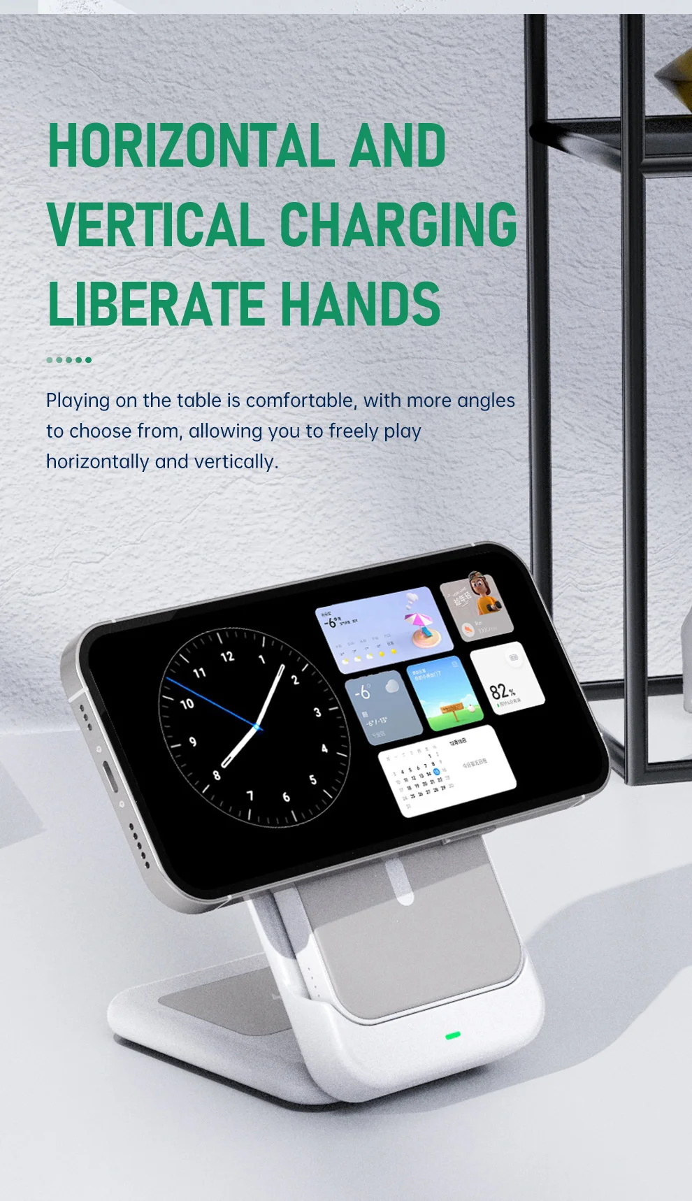 Magsafe magnetic power bank with stand 4 in 1 detachable foldable wireless charger