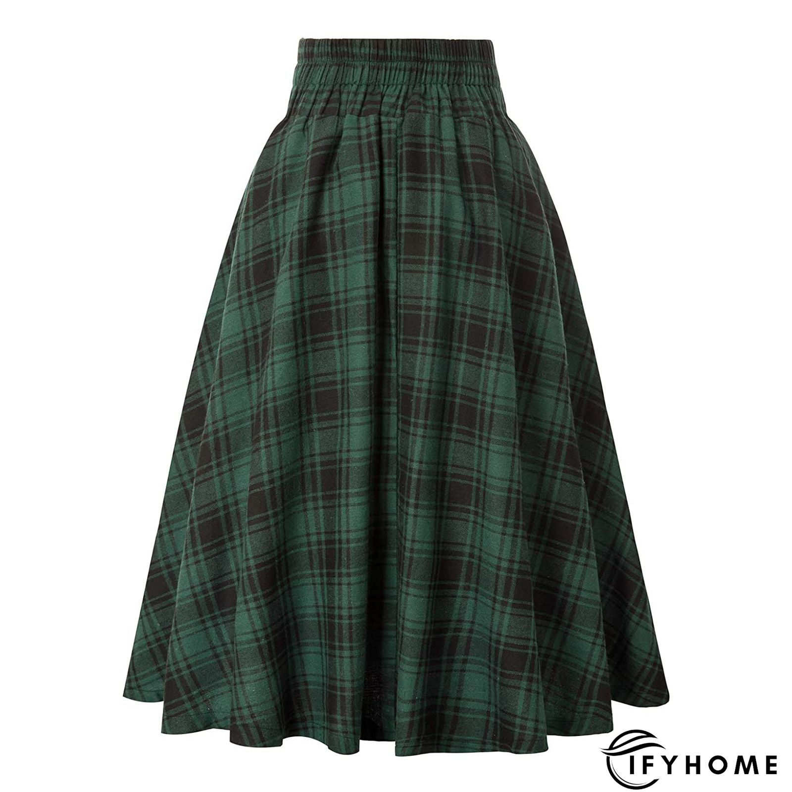Plaid Printed Vintage Casual A-Line Skirt | IFYHOME
