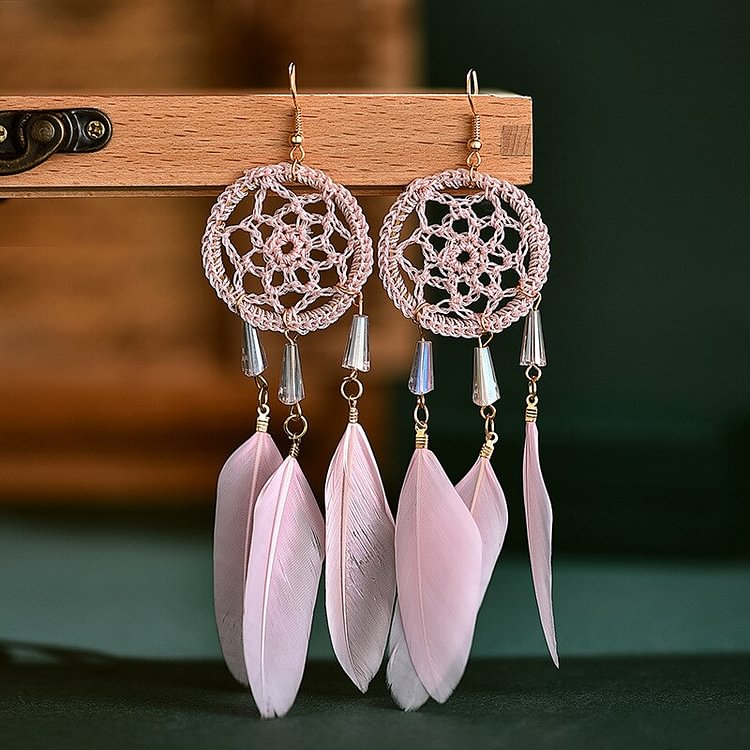 Black Turquoise Dream Catcher Earrings