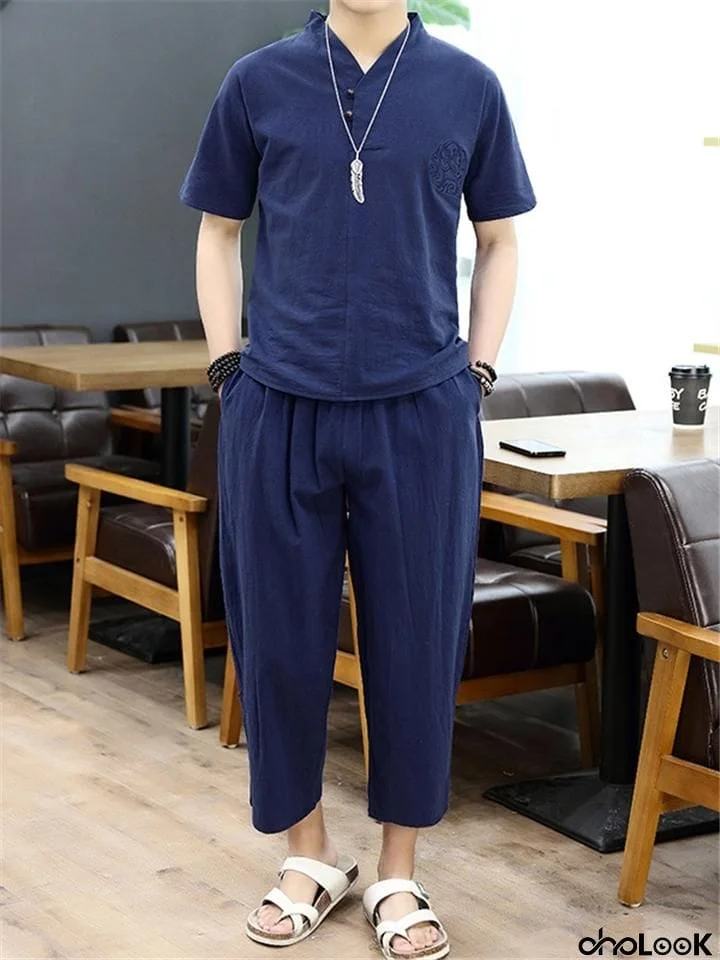 Casual Simple Style Oversize Solid Color 2-Piece Outfit T-Shirt + Waistband Pants