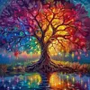 Color Life Tree-14CT Stamped Cross Stitch 40*40cm tapestrymarket