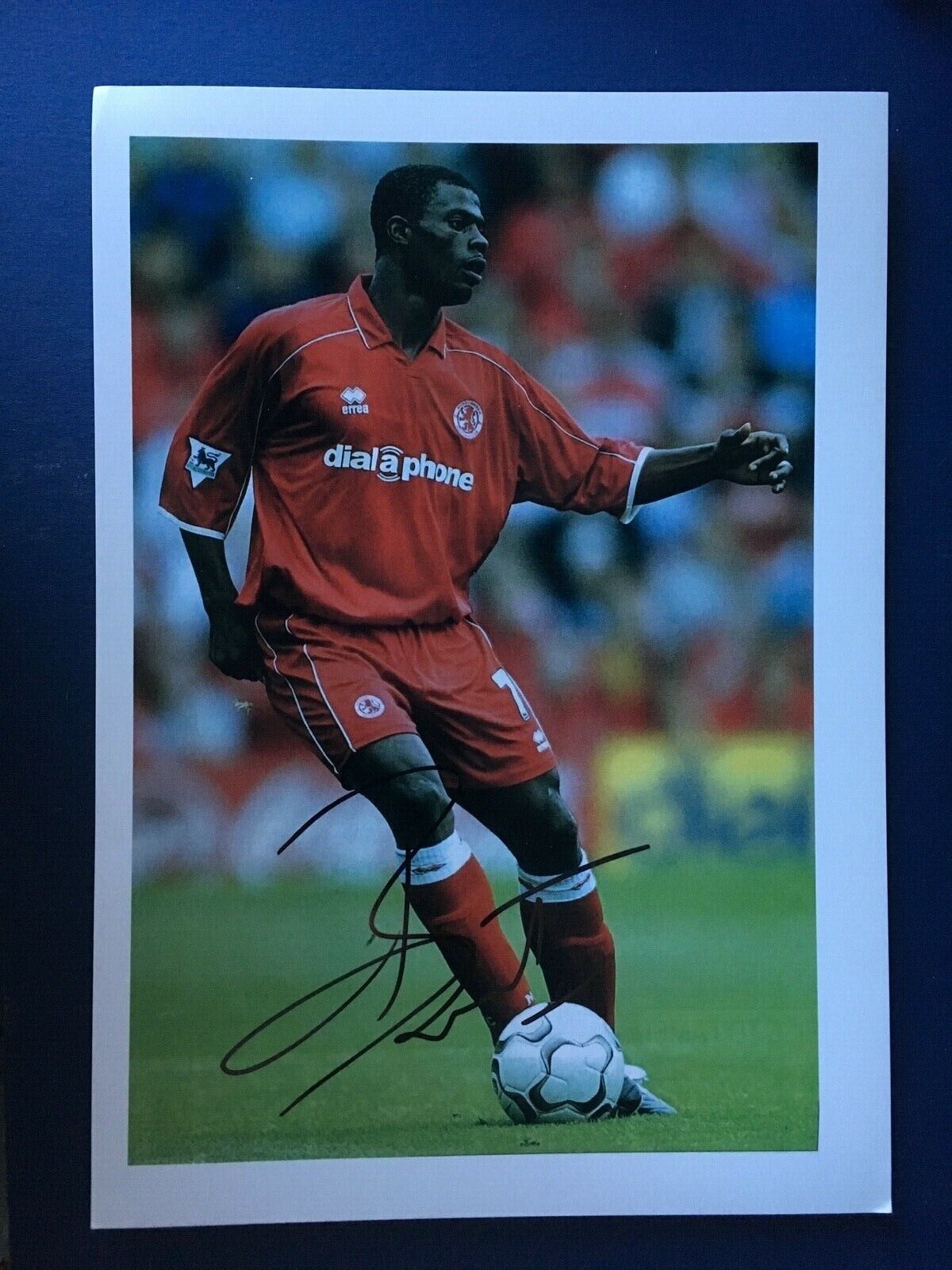 GEORGE BOATENG - FORMER MIDDLESBROUGH FOOTBALLER - SUPERB SIGNED Photo Poster painting