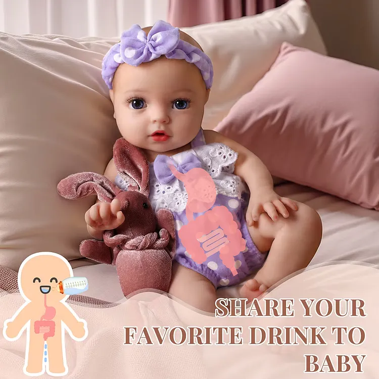 [Drink and Wet System]Babeside Terry 12" Realistic Silicone Smiling Baby Little Infant Girl Heart Healing Support