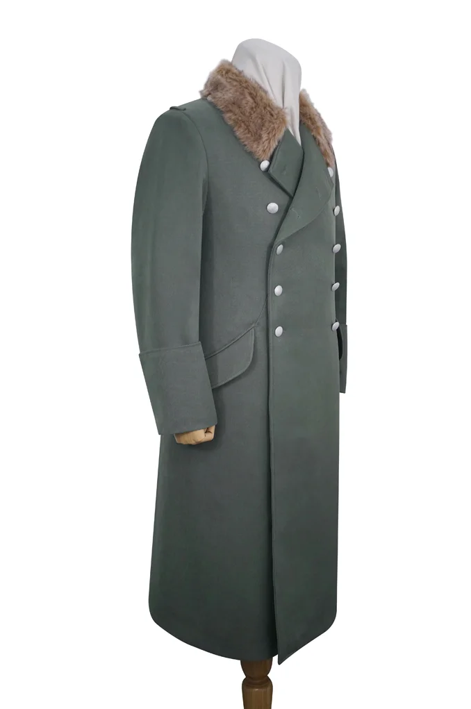   Wehrmacht German Officer Fur Collar Gabardine Greatcoat German-Uniform