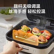 美的电饼铛家用下盘可拆洗煎烤锅方形双面加热加深蒸汽烙饼28J51