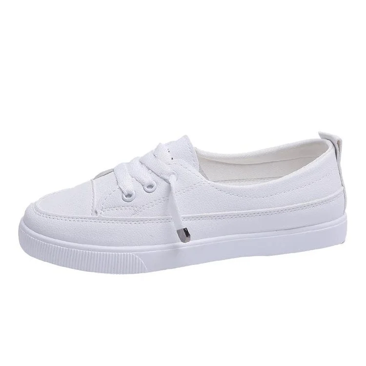 2021 Low Platform Sneakers Women Shoes Female Pu Leather Walking Sneakers Loafers White Flat Slip On Vulcanize Casual Shoes