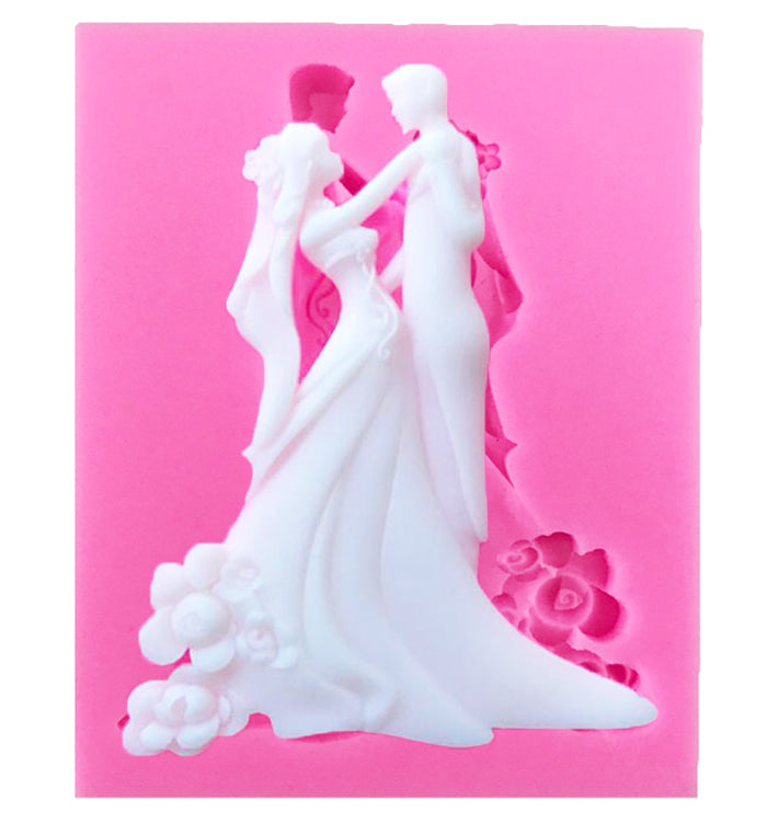 Bride and Bridegroom Silicone Fondant Mould For Wedding Cake Decoration