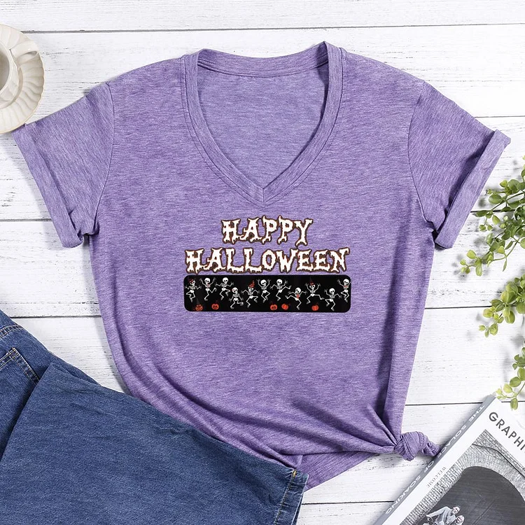 halloween V-neck T Shirt-Annaletters
