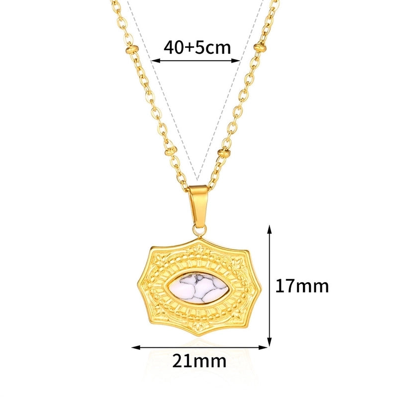 Bohemian Round 304 Stainless Steel Plating Pendant Necklace