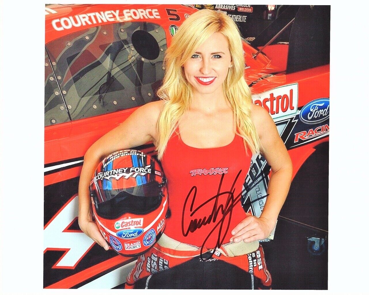 Courtney Force Signed - Autographed NHRA Drag Racing 8x10 inch Photo Poster painting