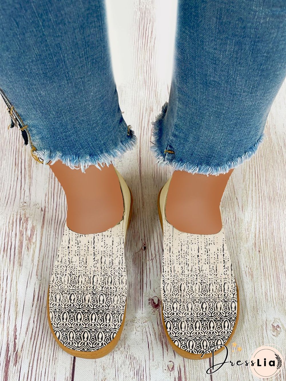 Ethnic Print Lightweight Soft Sole Breathable Flat Canvas Casual Shoes