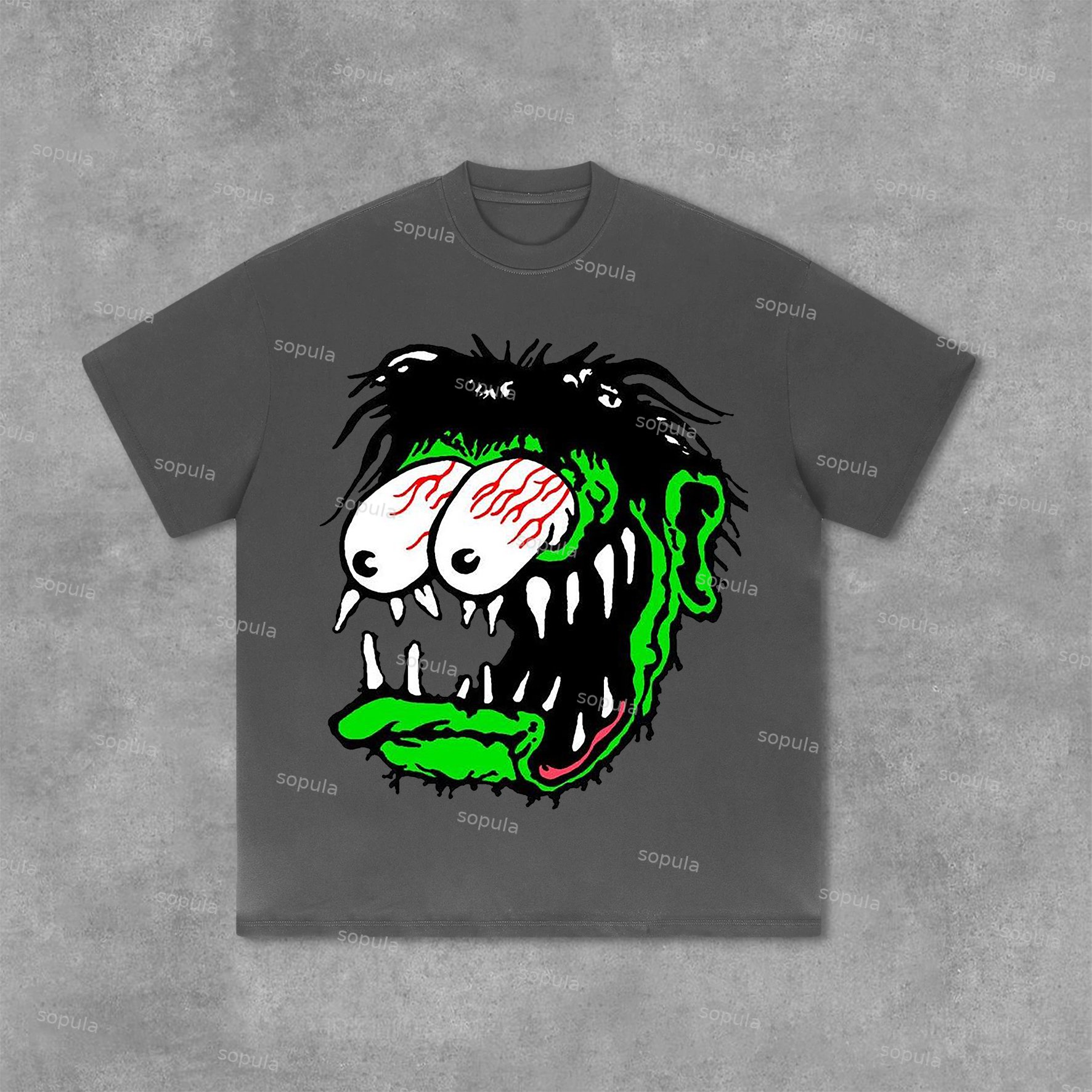 Vintage No Halo Fun Portrait Graphic Print Casual Cotton T-Shirt - SOPULA