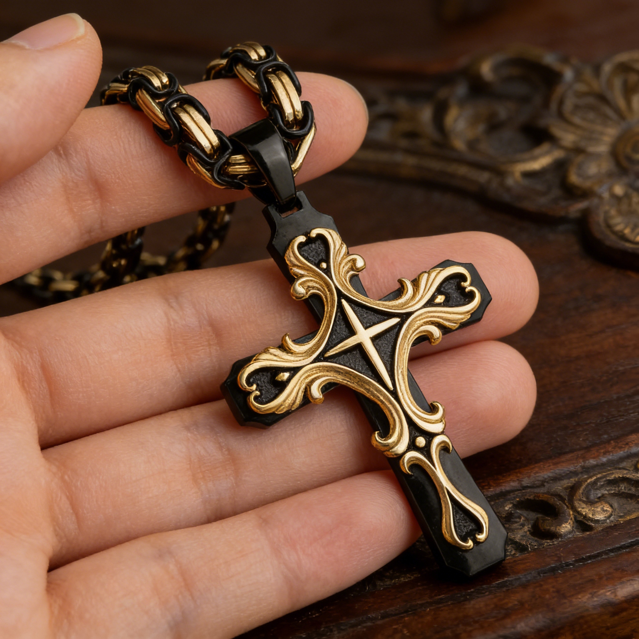 Bully Cross Pendant Necklace