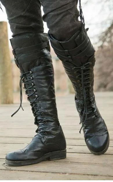 Men's Vintage Handcrafted Lace Up High Boots