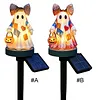 Resin Lighted Vintage Patchwork Ghost with Floral Bow and Pumpkin Lights LED Lighted Patchwork Ghost Decor Halloween Patchworks Ghosts Lamp for Mantel Shelf Entryway Porch