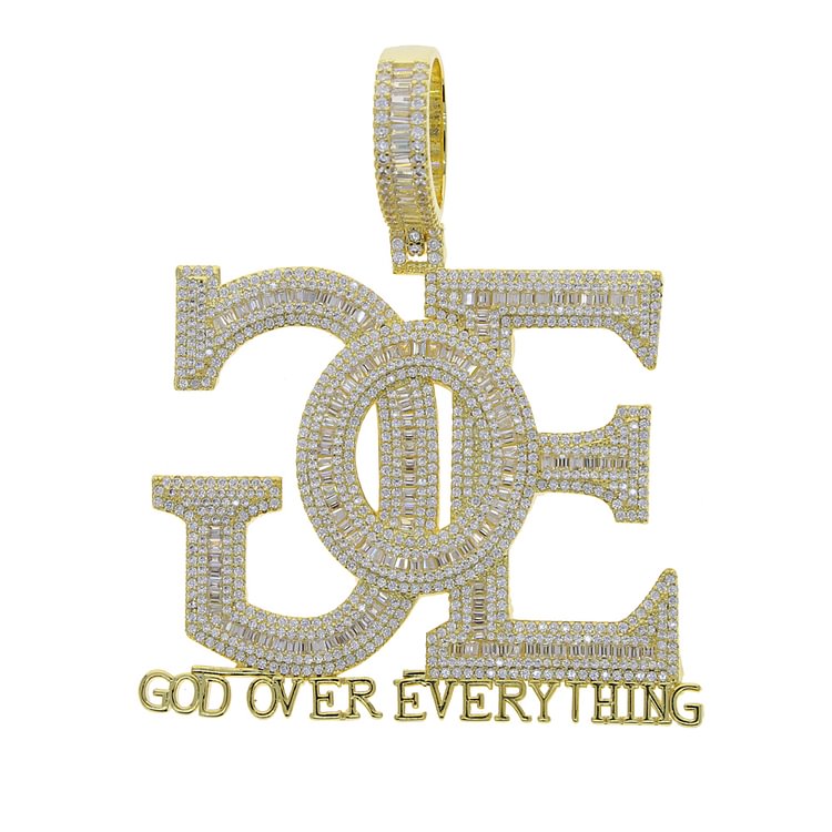 Iced Out Bling God Over Every Thing Pendant