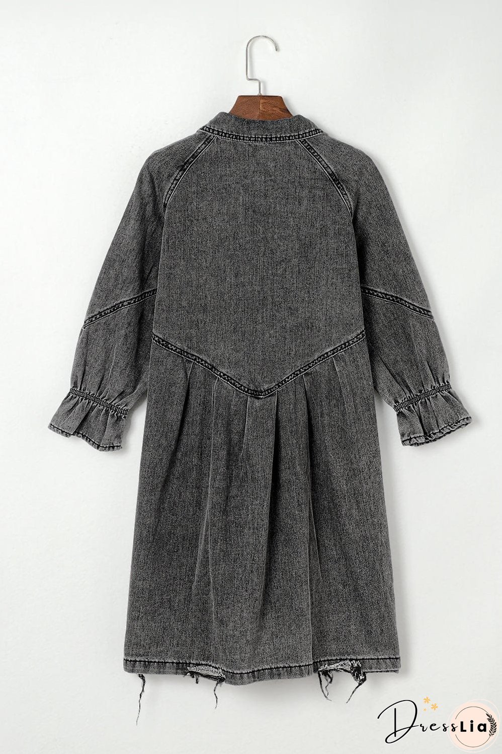 Denim Dress with Ruffles