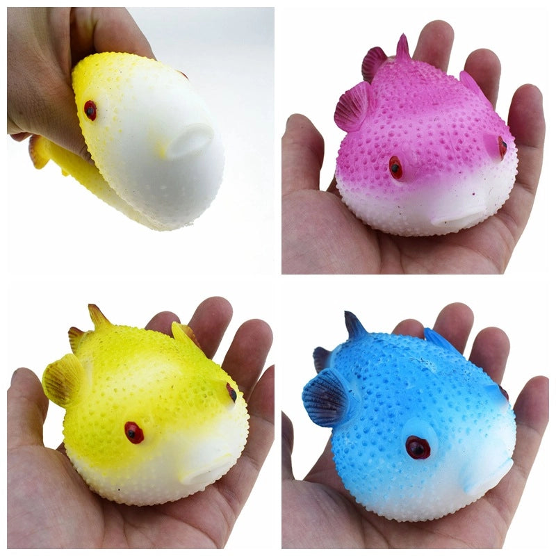 Novelty Tpr Plastic Squeeze Pumpkin Light Hairy Ball Halloween Toys